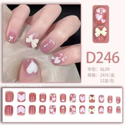 24pcs Fake Nail Set (1 Set) (D Series)